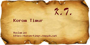 Korom Timur névjegykártya